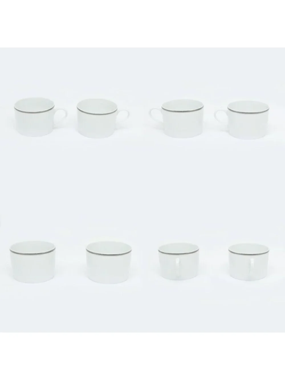 Hermes Tea Cup & Saucer Chaine D'Ancre 2-customer Set White Platinum